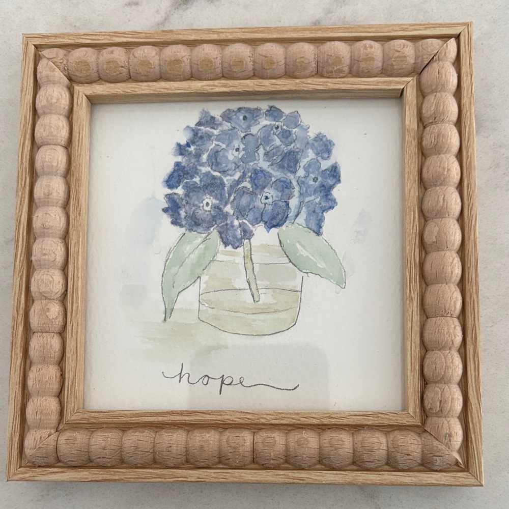Framed Blue Hydrangea Wall Art - Hope